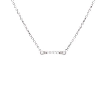 Pre-Owned Tiffany & Co Fleur de Lis Key Bar Pendant Necklace - Platinum (pt950)