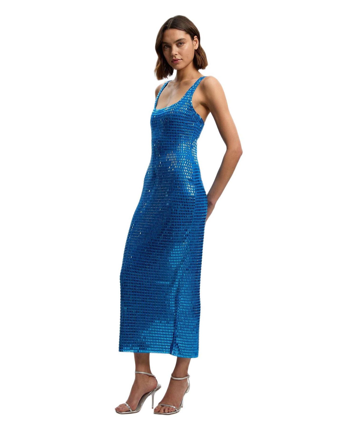 Women's Crystal Embellished Jersey Midi Dress
