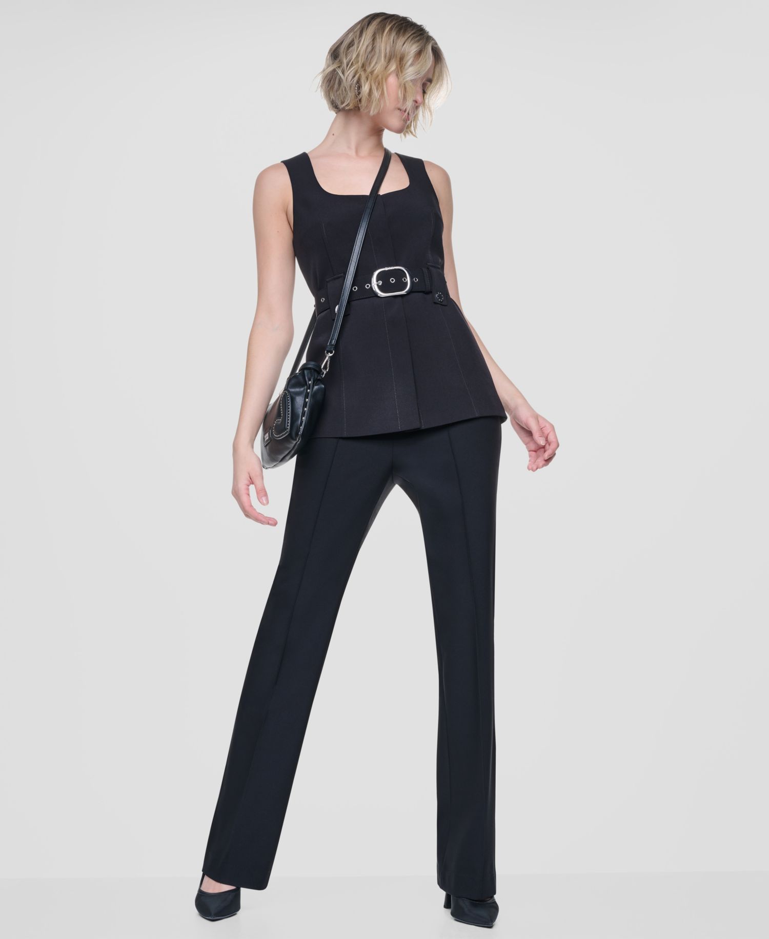 Women's Belted Sleeveless Vest