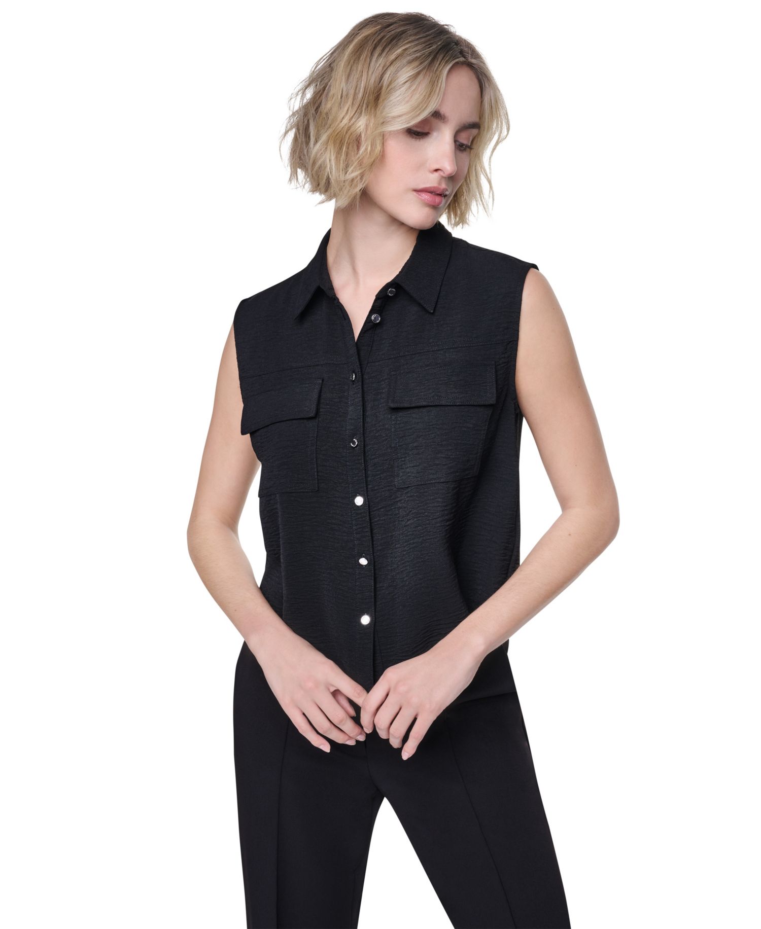 Women's Washer Collared Top