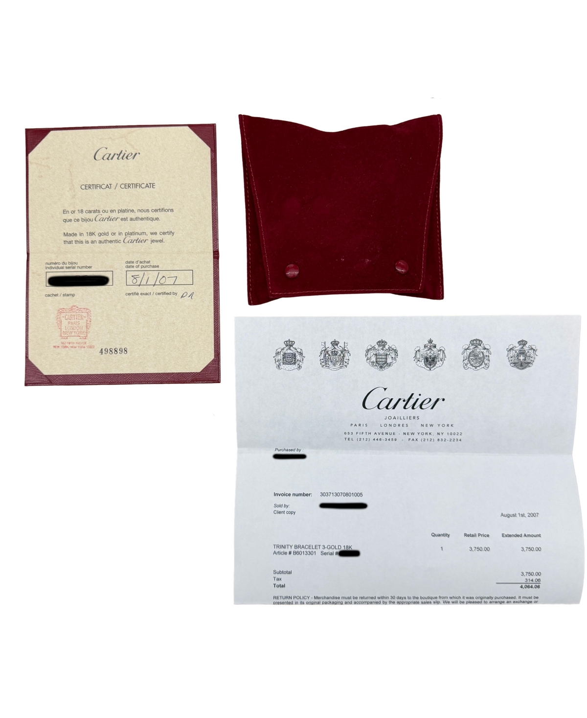 Pre-Owned Cartier 3-Tone Gold Trinity Bracelet