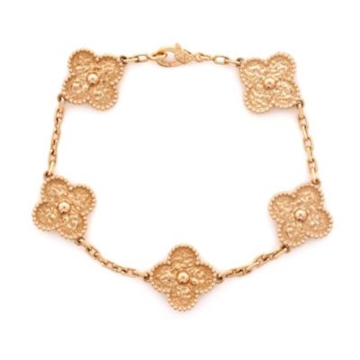 Pre-Owned Van Cleef & Arpels Vintage Alhambra 5 Motifs Bracelet - 18k rose gold