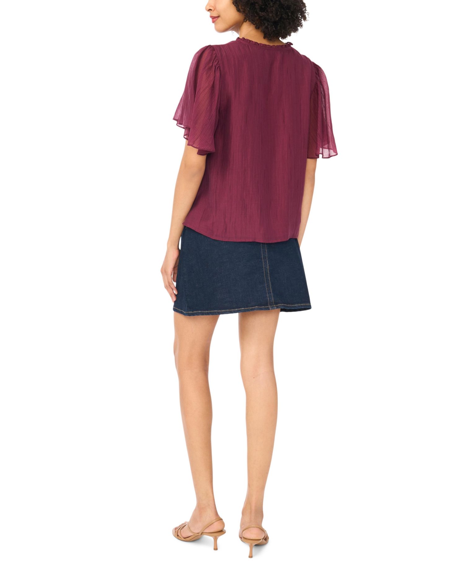 Women's Tie-Neck Short-Sleeve Blouse