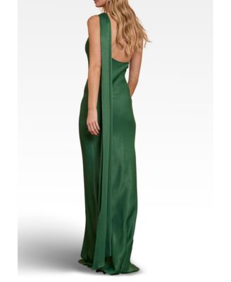 misty green bridesmaid dresses Maya MISTY GREEN V NECK SEQUIN AND TULLE DRESS WITH TIE WAIST main image 0