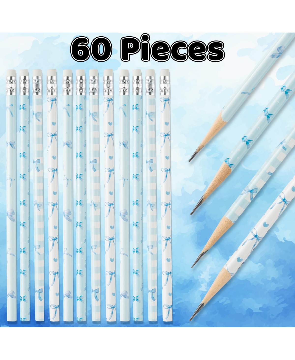 Gnuadz Axolotl Pencils Erasers Classroom Party Favors 60pcs