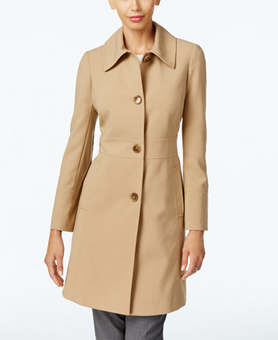 Larry Levine Single-Breasted Walker Coat, Only at Macy's