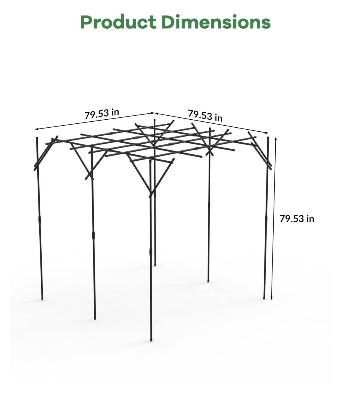 homfan Elegant Metal Garden Arch Trellis for Climbing Plants