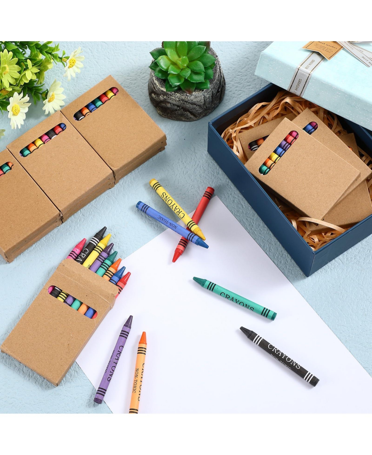 Gnuadz Crayons Bulk Mini Wrapped Wax Party Classroom