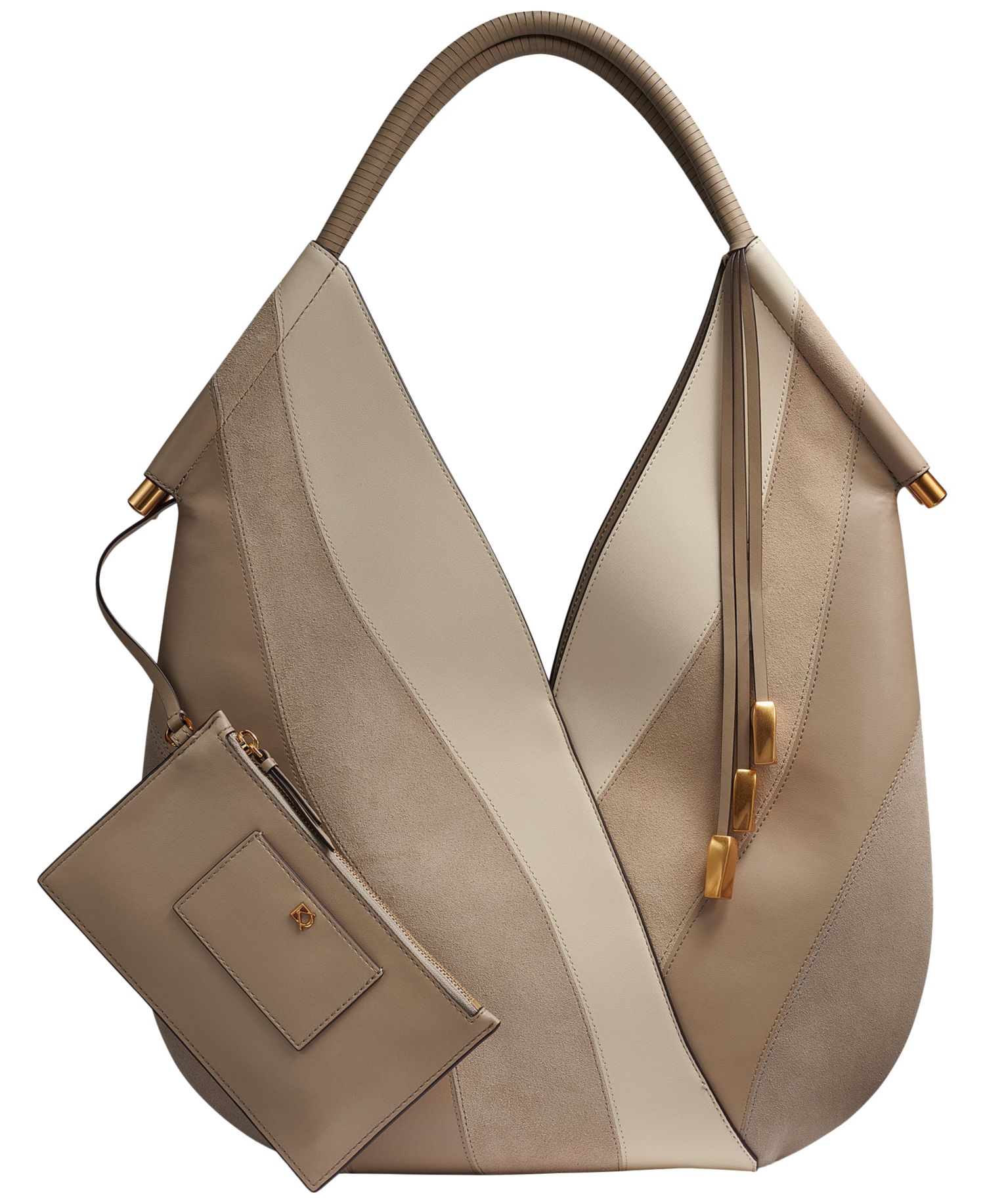 Baldwin Curve Pieced Large Shoulder Handbag