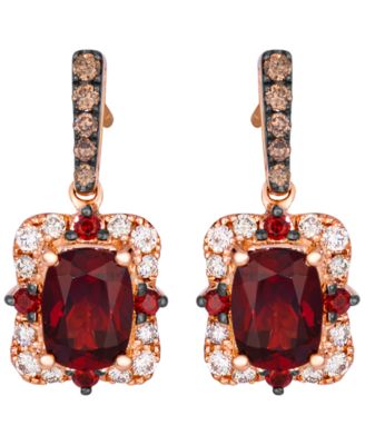 Le Vian Garnet (2-1/20 ct. t.w.) & Diamond (3/8 ct. t.w.) Earrings in 14k Strawberry Gold - Rose Gold