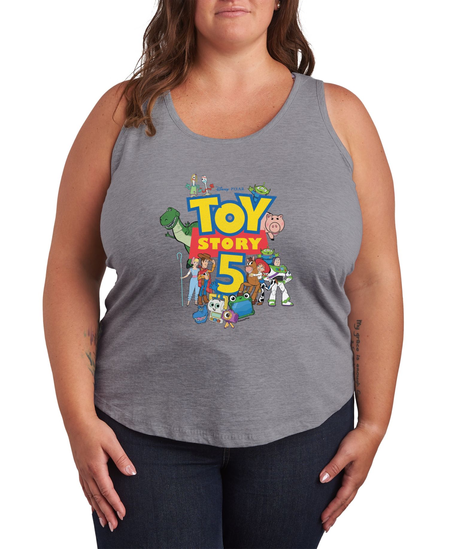 Plus Size Toy Story 5 Logo Racerback Sleeveless Tank Top