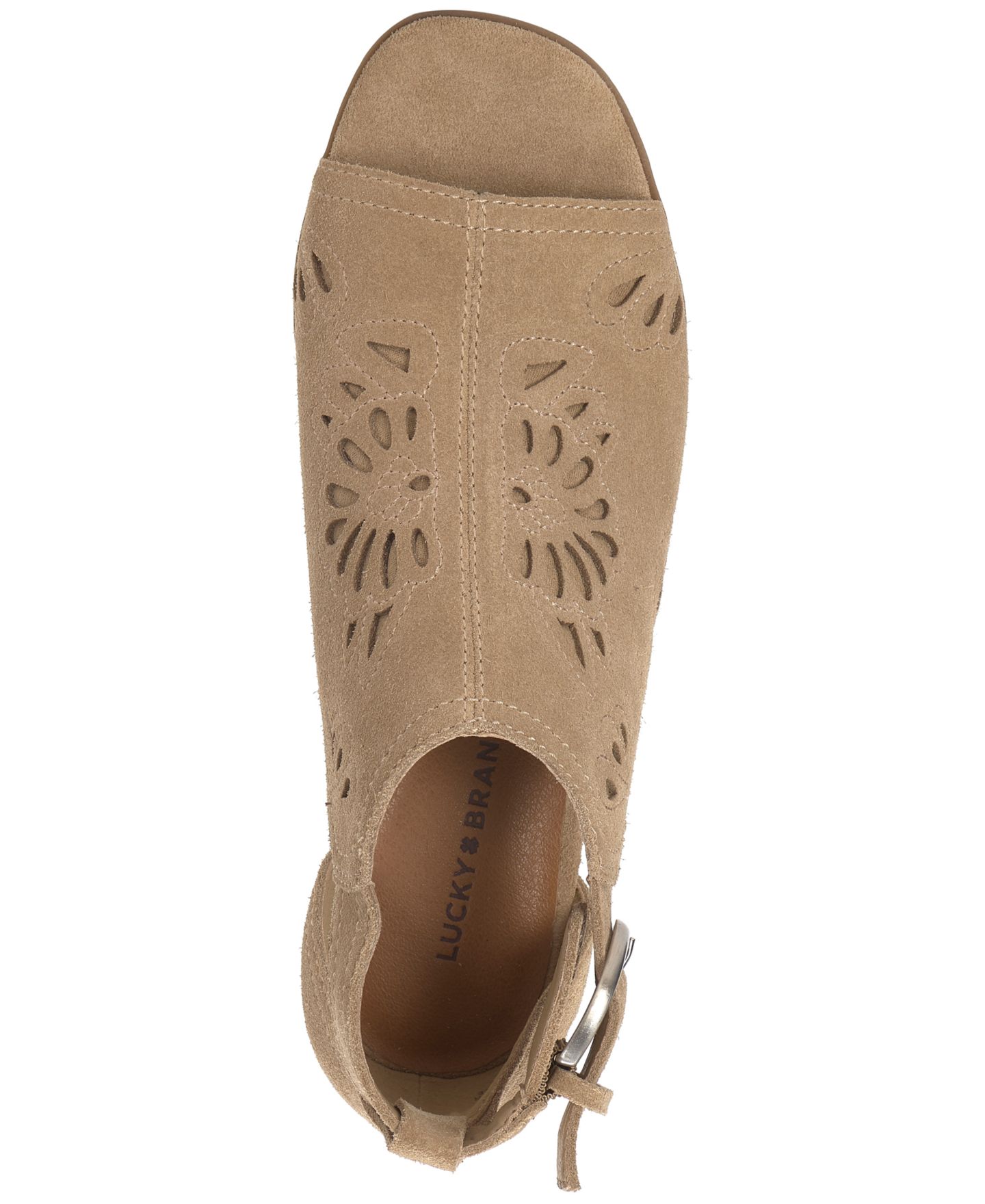 Женские ботинки Lucky Brand Cormyn Cutout Square Toe Shooties, цвет: Натуральный замшевый — фото 4
