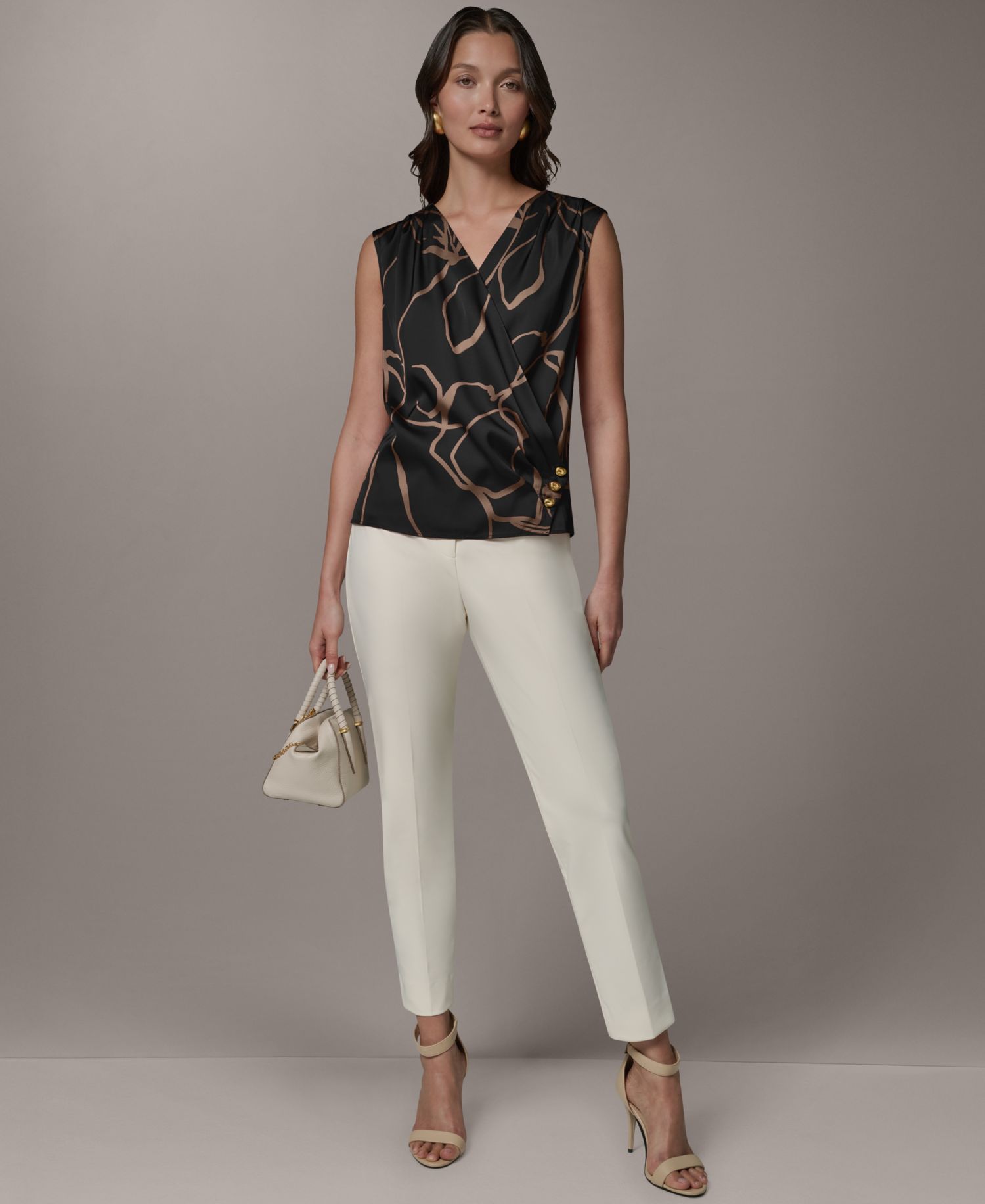 Women's Faux Wrap V-Neck Top