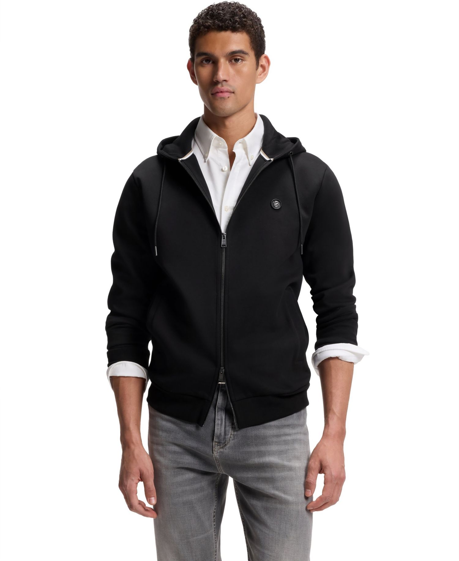 Men's Cotton-Blend Zip-Up Regular-Fit Hoodie