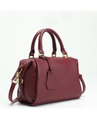 Quinn Womens Pebbled Leather Top Handle Satchel Bag Structured Crossbody Purse Handbag thumbnail 4