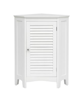 Corner Storage Cabinet Free Standing Bathroom Cabinet w/ Shutter Door