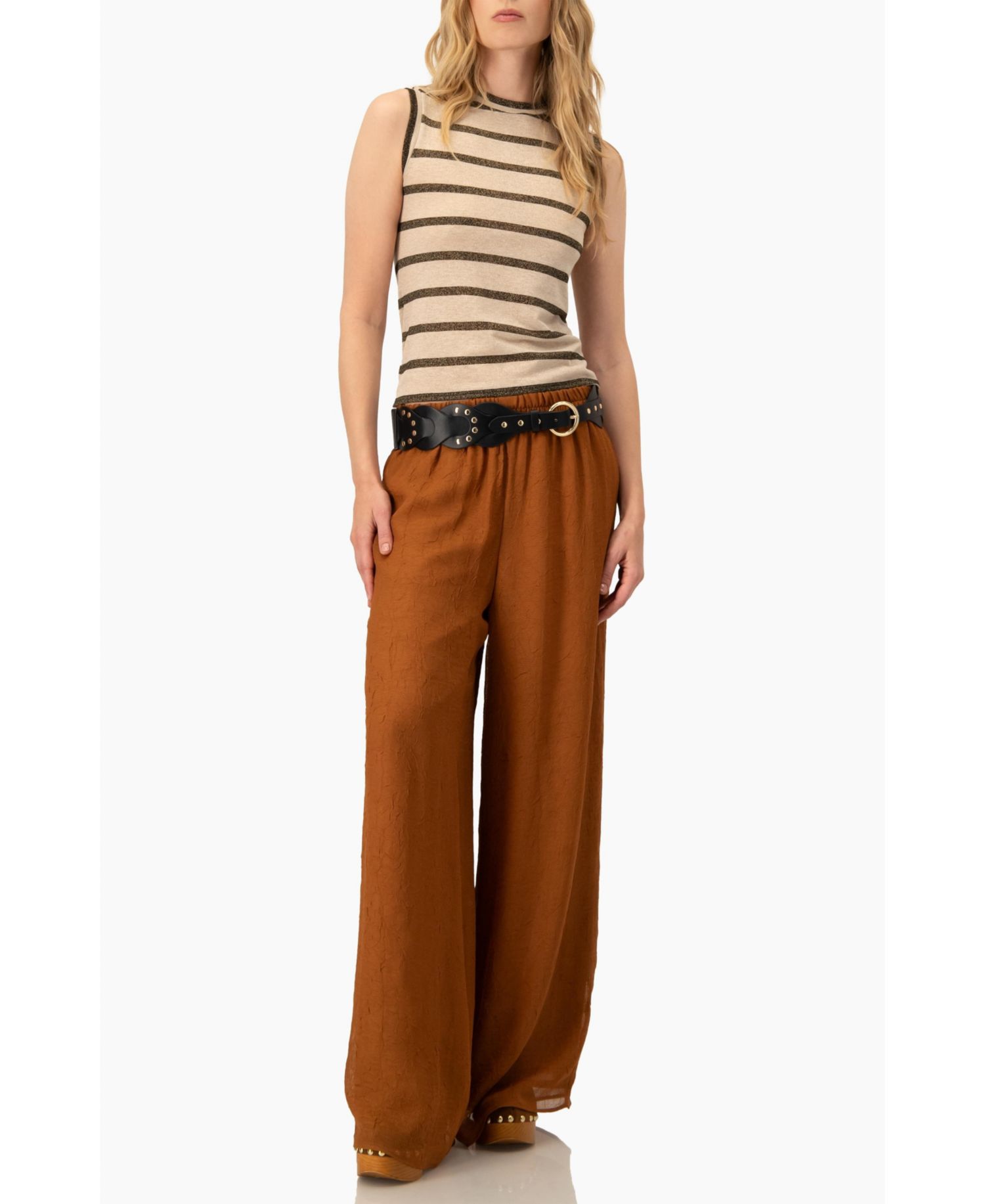 Women's Airy Wide-Leg Elastic Waist Pants
