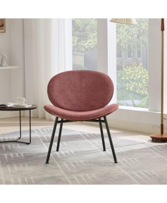 Mid-Century Modern Shell Chair Single Side Chair Tripod Black Leather Lounge Chair in Walnut Finish Comfortable Backrest