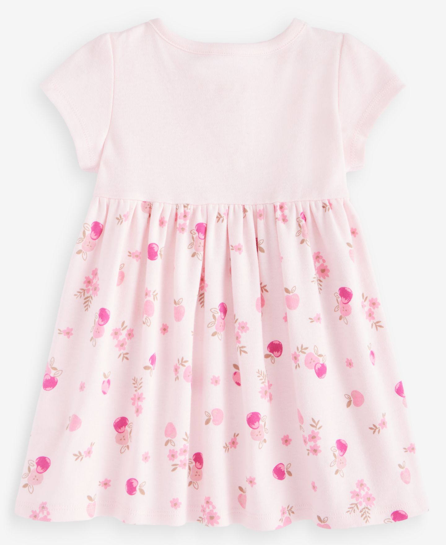 Платье First Impressions Short-Sleeve Apple-Print Dress для девочек-малышей, цвет: Розовый — фото 2
