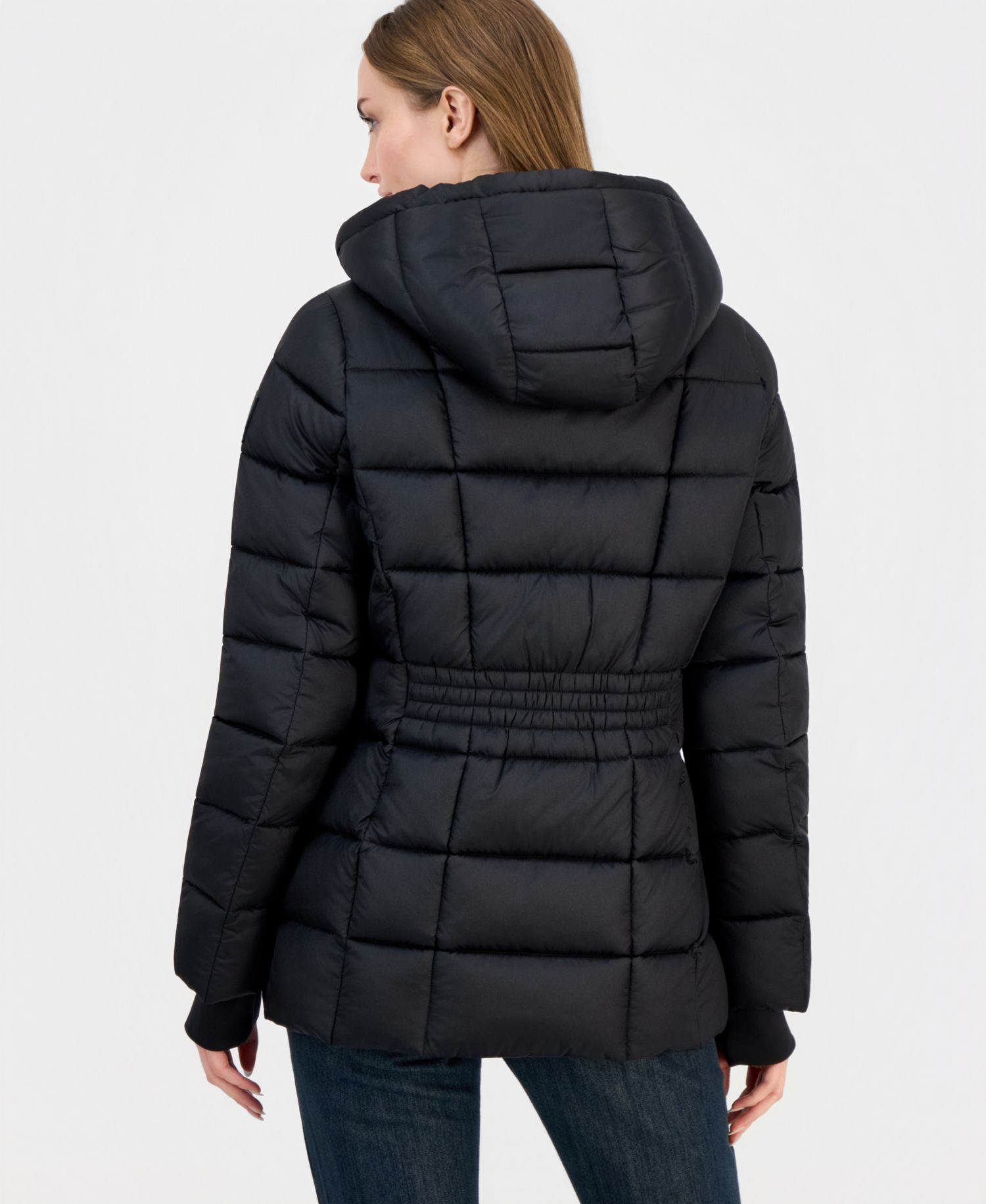 Women's Packable Hooded Drawstring Puffer Jacket