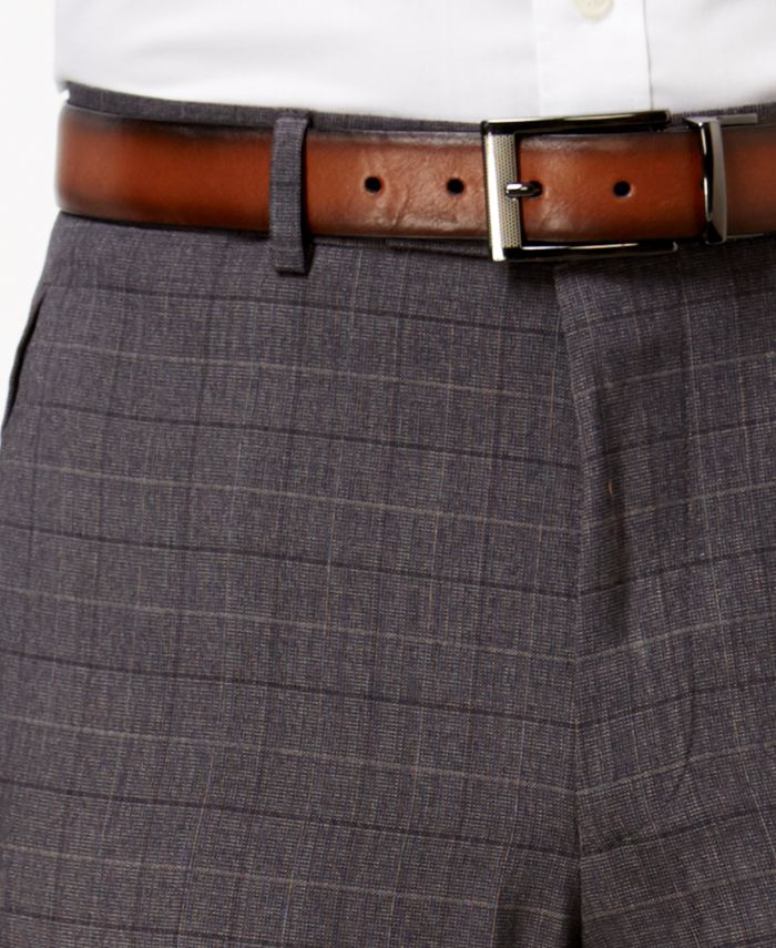 Perry Ellis Portfolio Men's Extra Slim-Fit Gray Windowpane Suit - Macy's