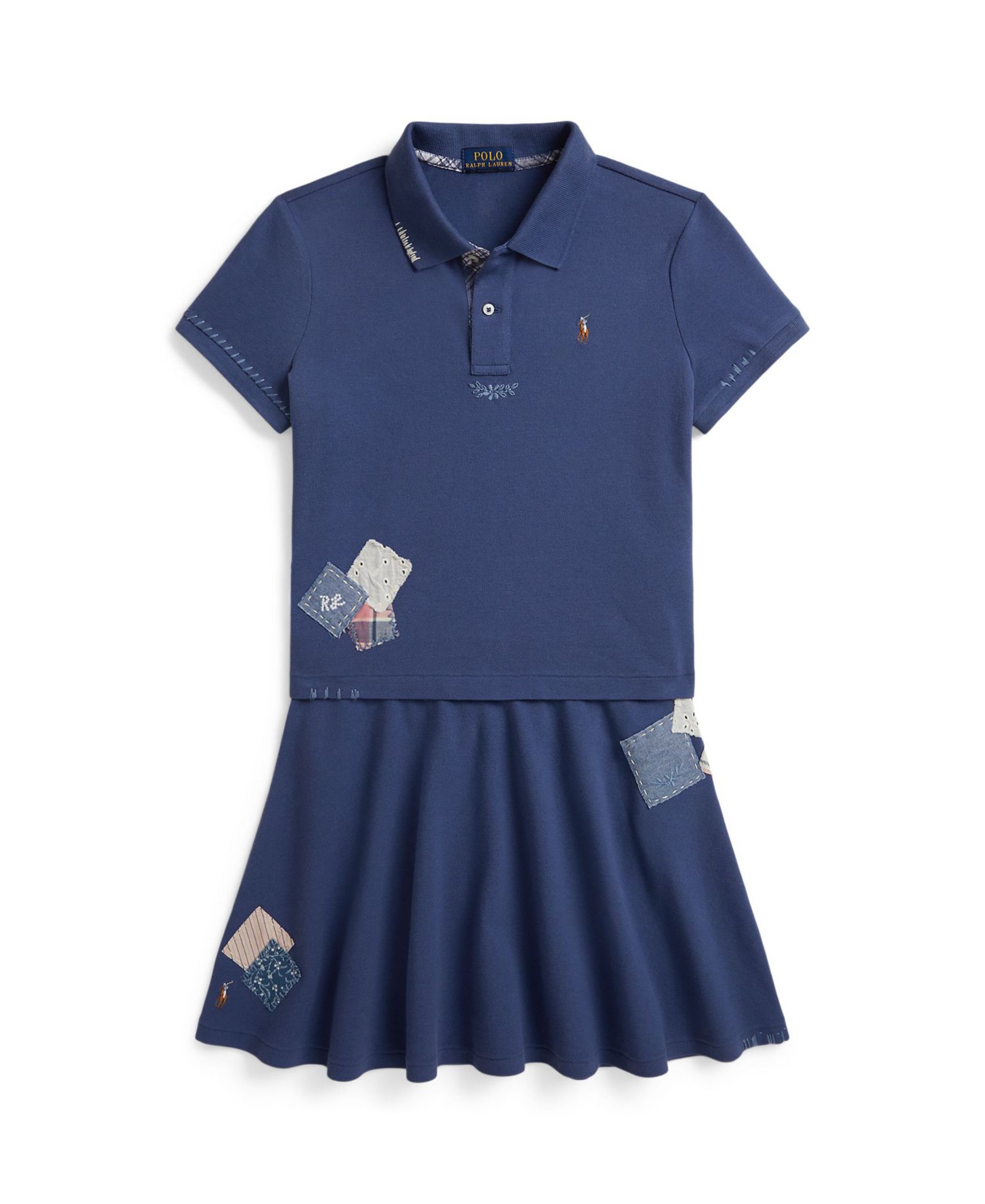Girls' 7-16 Short-Sleeve Polo Shirt and Skirt, 2-Piece Set