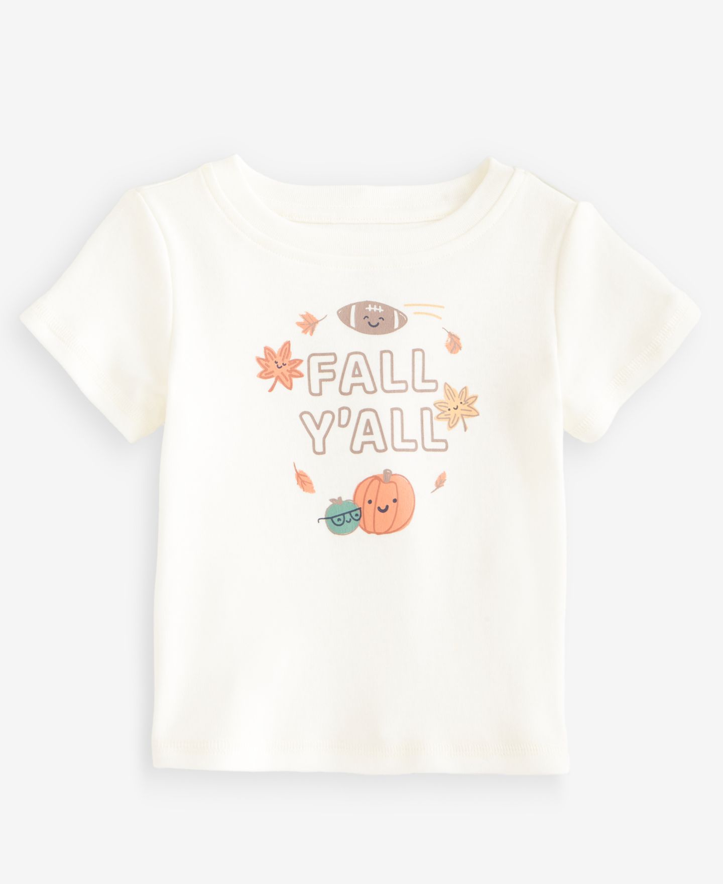 Футболка First Impressions Mix & Match Short-Sleeve Fall Y'all T-Shirt для мальчиков-малышей, цвет: Слоновая кость — фото 1