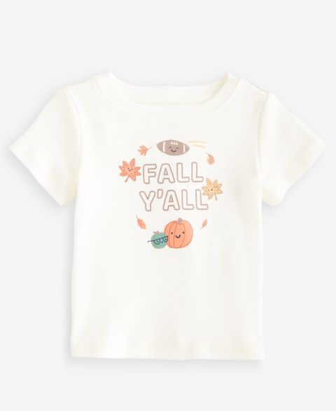 Футболка First Impressions Mix & Match Short-Sleeve Fall Y'all T-Shirt для мальчиков-малышей, цвет: Слоновая кость