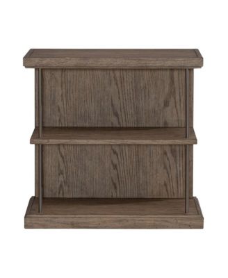 City Scape Metal Accent Oak Wood Chair Side Table for Living Room