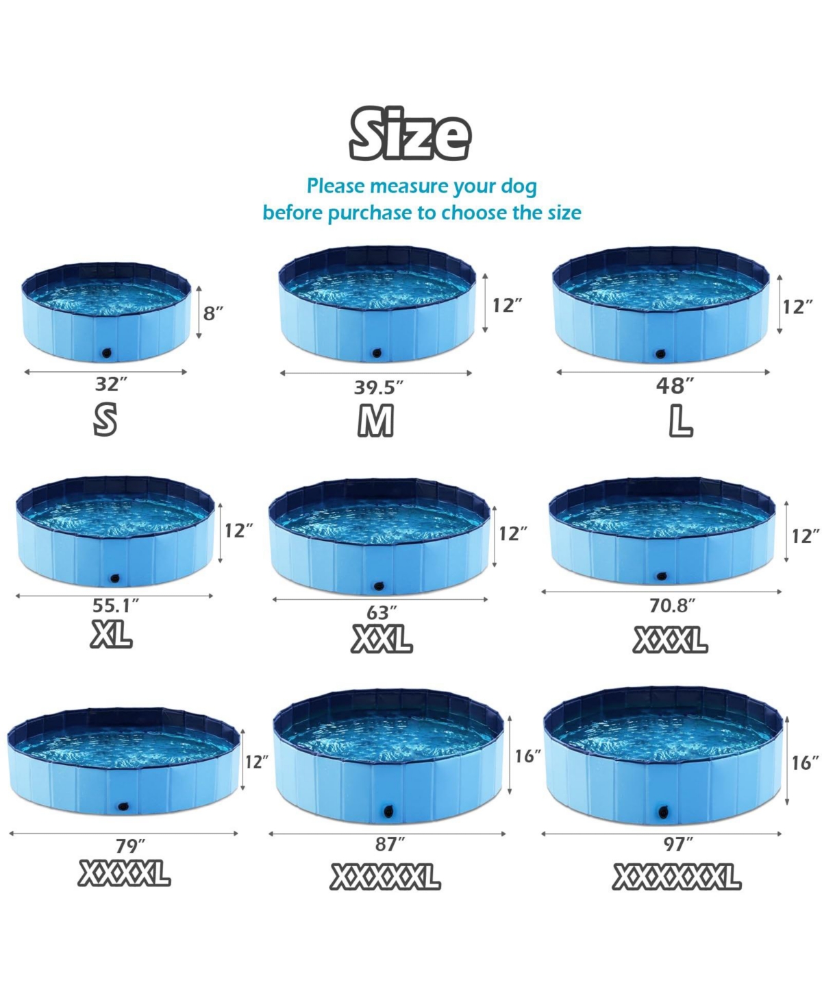 Gnuadz Foldable Pet Bath Pool Collapsible Tub Cat Wading Kiddie
