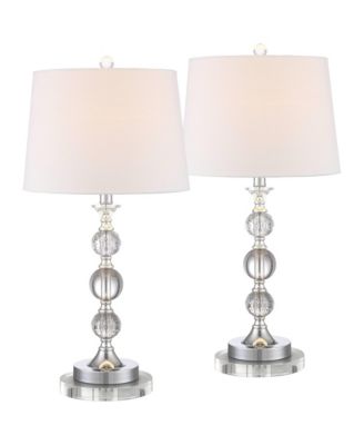 Solange Modern Table Lamps Set of 2 with Round Risers 26 Inches High Drum Shade for Bedroom Living Room Bedside Nightstand