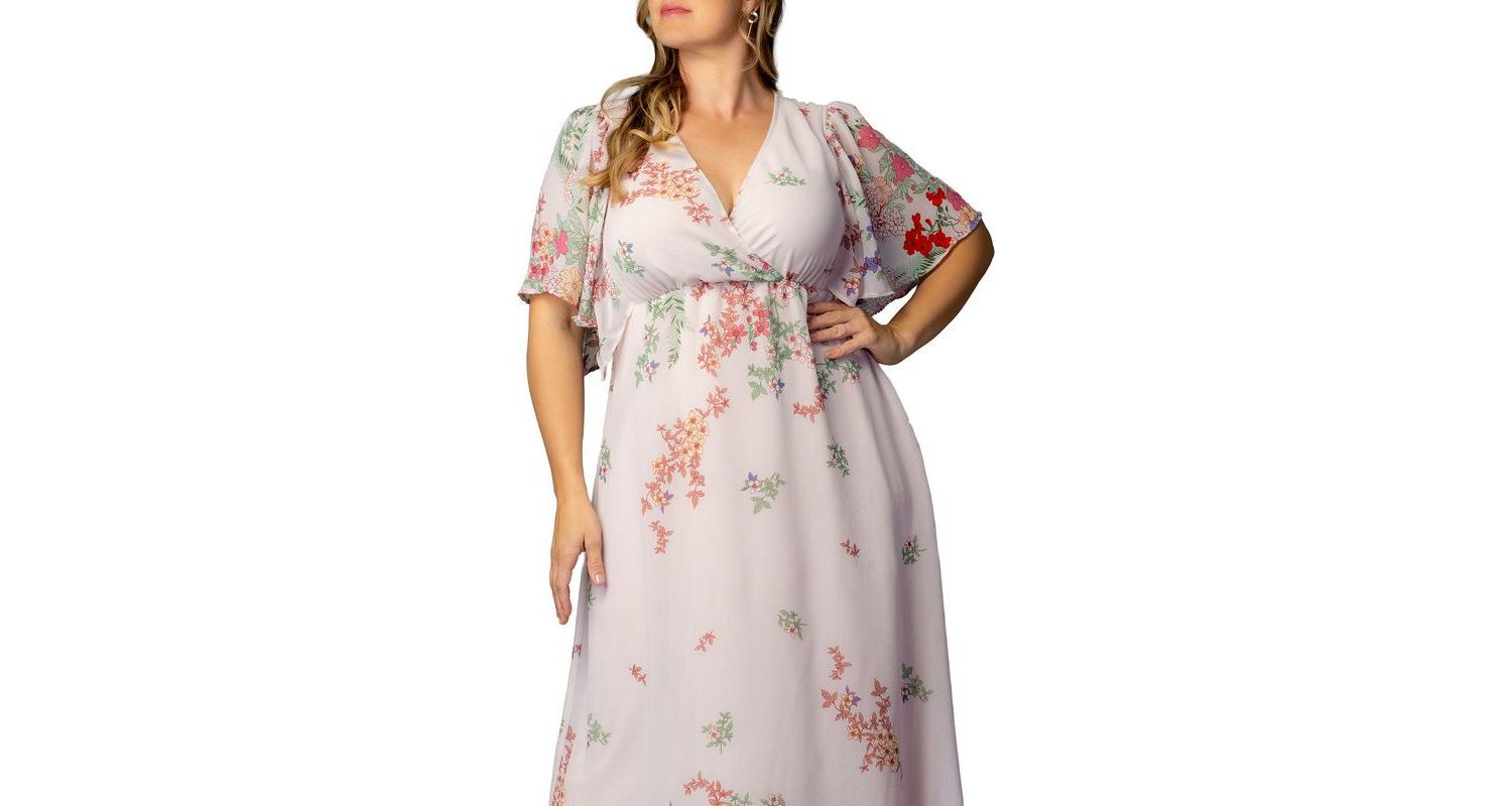 Plus Size Catalina Border Print Gown