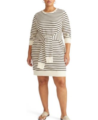 Plus Size Misa Tie Sweatshirt Dress