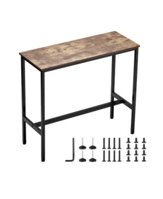 39x16x35.5" Industrial Metal and Wood Bar Table
