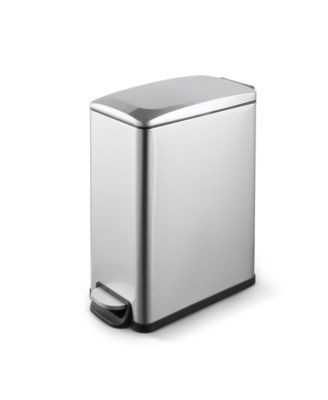 2.6 Gal./10 Liter Slim Stainless Steel Step-on Trash Can for Bathroom and Office