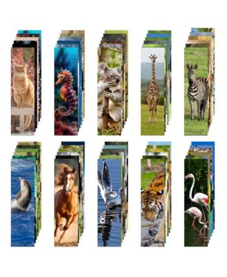 Animal Bookmarks 60 Designs Reading Lovers Gift Set