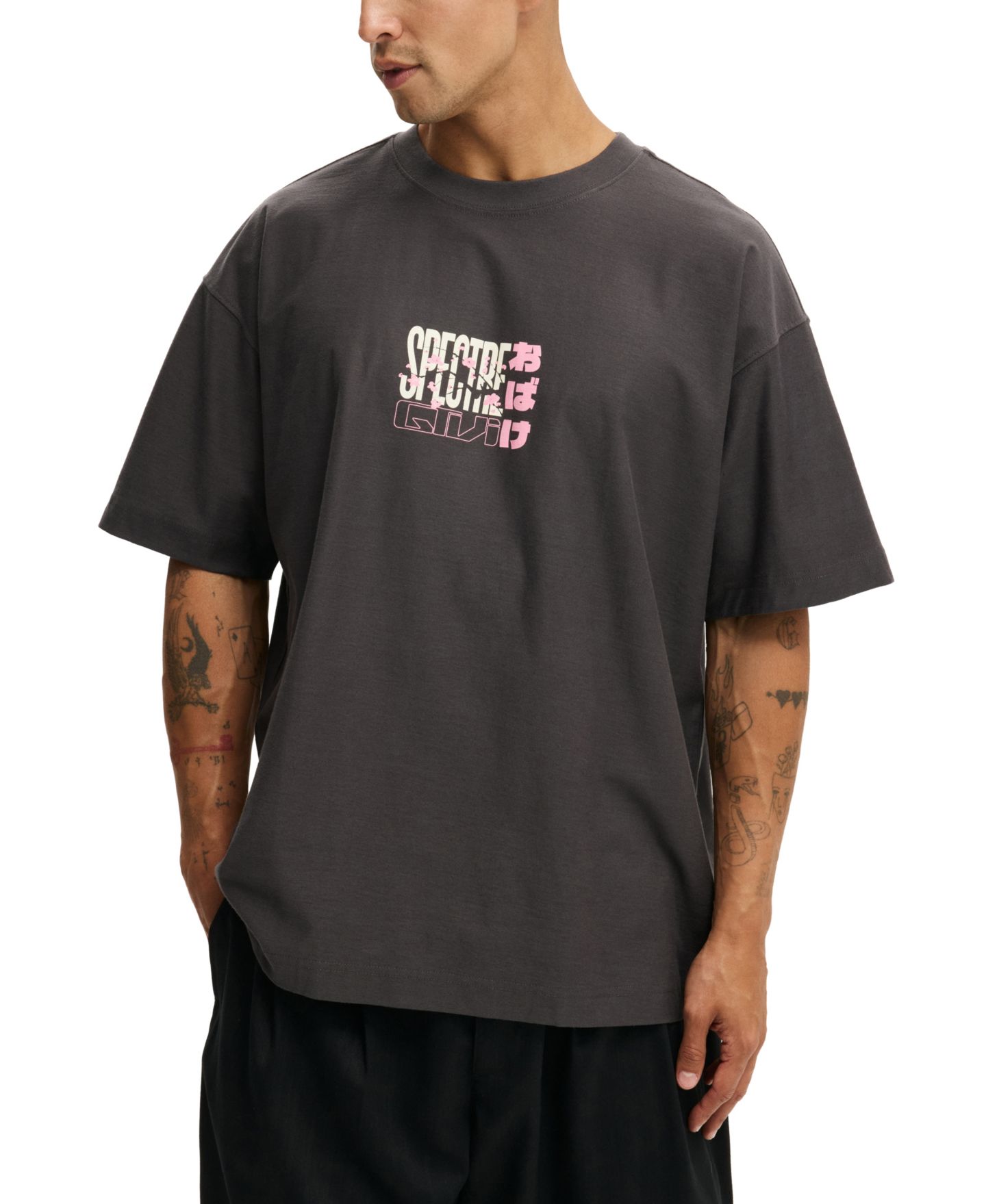 Мужская футболка Cotton On Crewneck Short-Sleeve, цвет: Выцветший сланцевый — фото 1