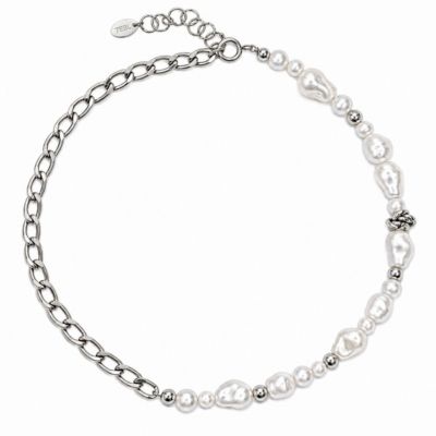 Rebl Jewelry Liquid Pearl Necklace - Silver