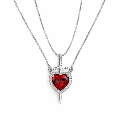 Heart and Dagger 2-Piece Necklace Set