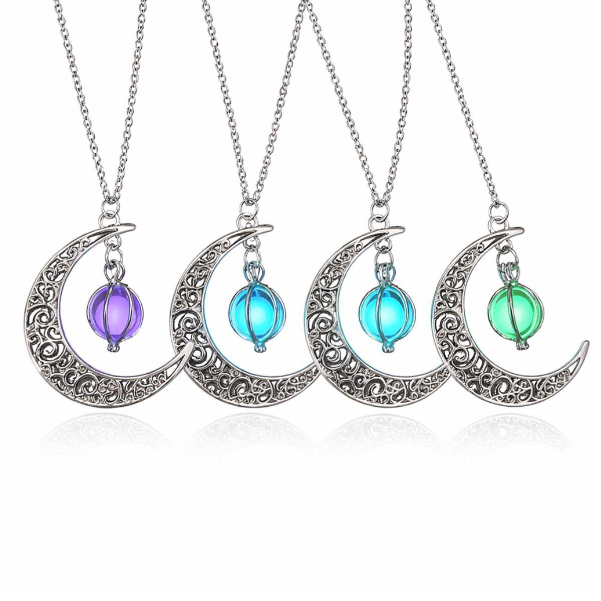 Rebl Jewelry Moon Glow Pendant Necklace