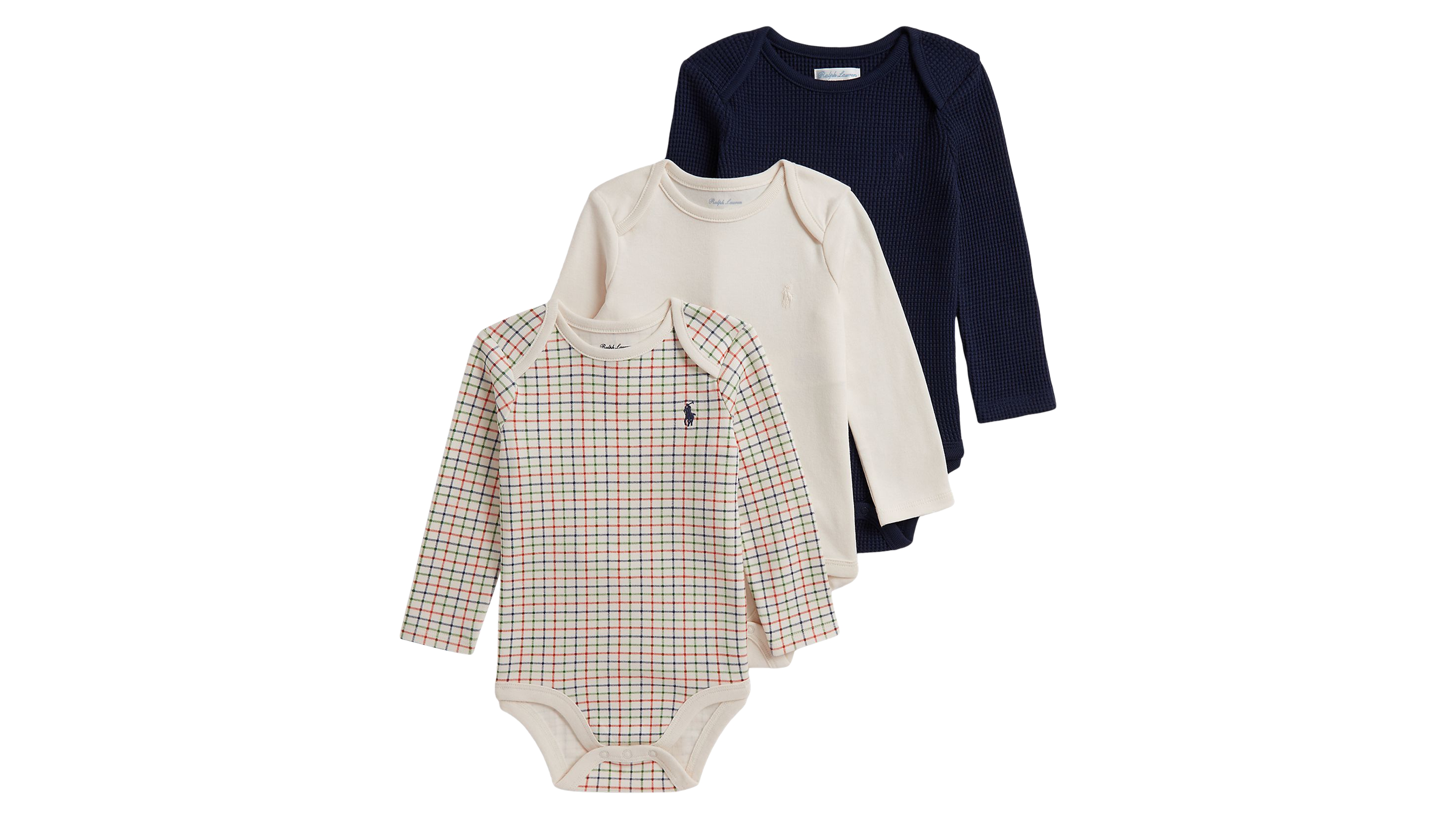 Polo Ralph Lauren Baby Boys' Long-Sleeve Bodysuit, 3-Pack