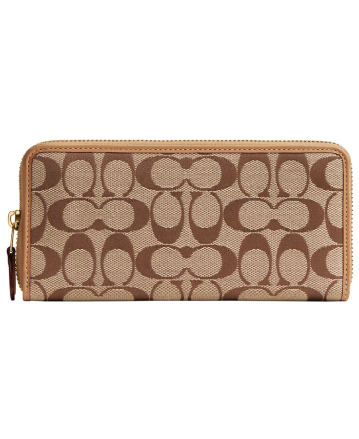 COACH Essential Signature Jacquard Slim Accordion Zip Wallet