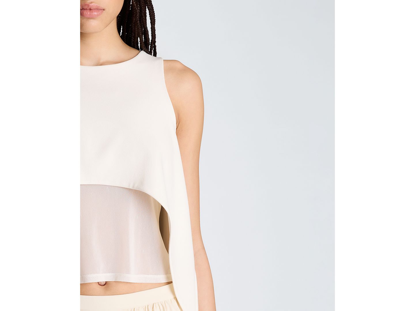 Женский топ Kenneth Cole Layered High-Low, цвет: Устричный — фото 6
