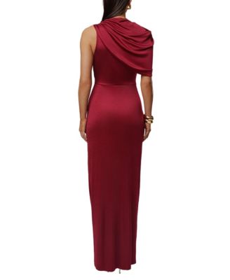 burgundy bodycon dress long ASOS DESIGN structured twist off the shoulder bodycon midi dress in burgundy