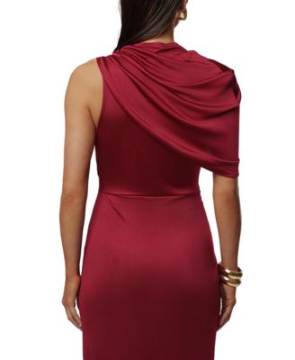 macy's maroon prom dress Lace Macys Dresses Burgundy Open Lace Back Dress Long Burgundy Lace Floral Prom  Dress With