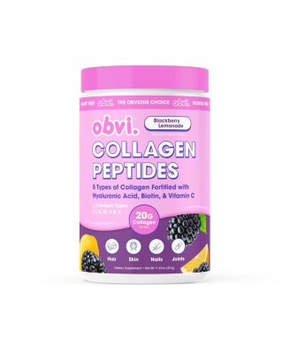 Obvi Multi-Collagen Peptides - Nail, Skin and Hair Support - Hyaluronic Acid, Biotin and Vitamin C - Sugar-Free - Blackberry Lemonade -14 Servings