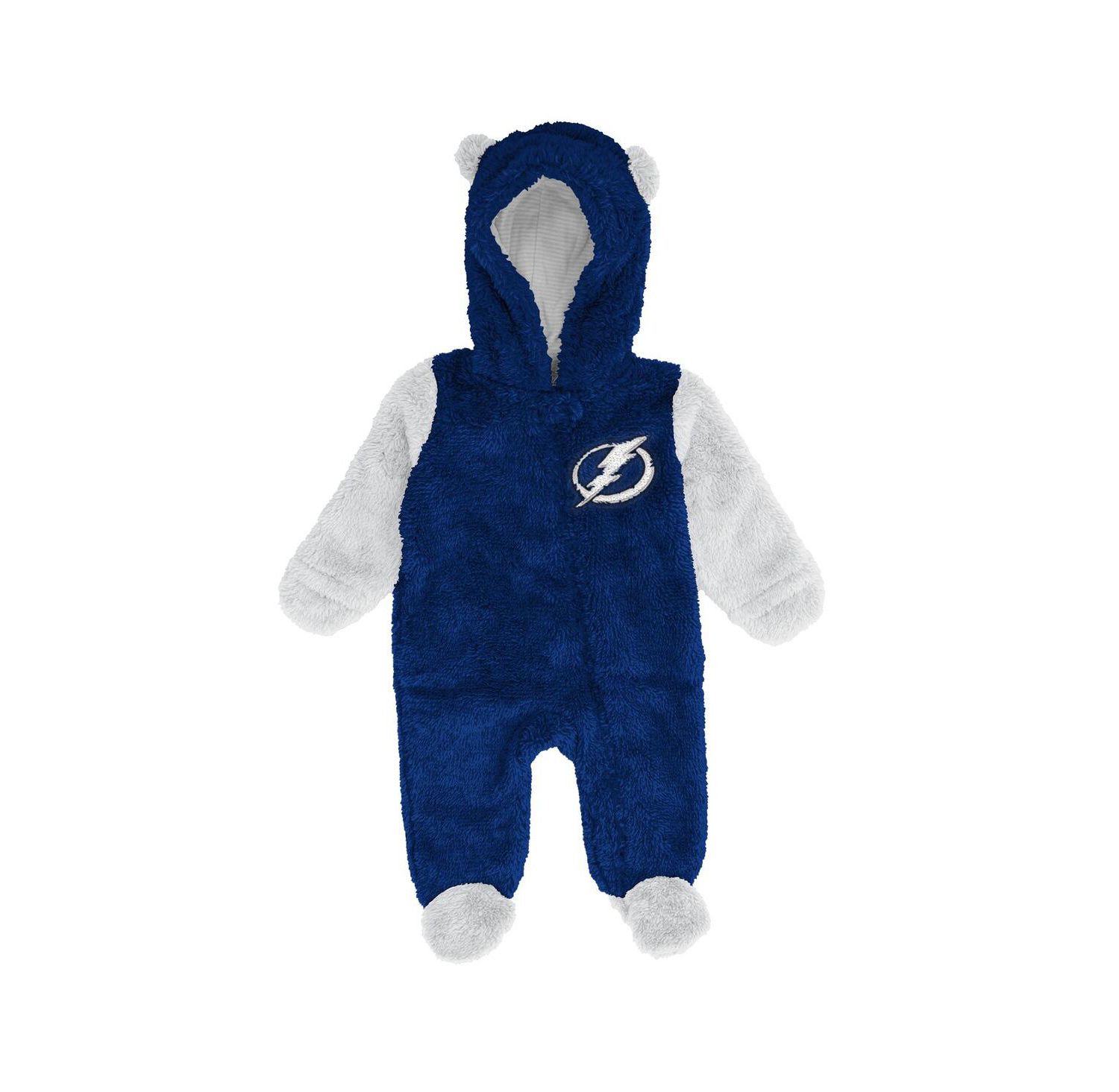 Baby Boys and Girls Blue Tampa Bay Lightning Stay Napping Fleece Bunting Full-Zip Hooded Sleeper