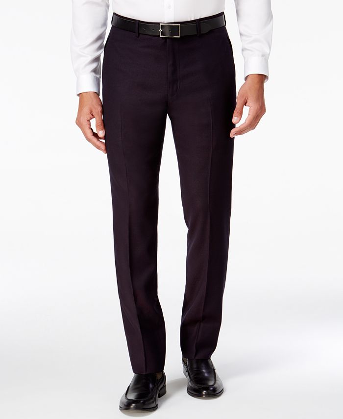 Perry Ellis Portfolio Men's Extra Slim-Fit Dark Burgundy Pindot Suit ...