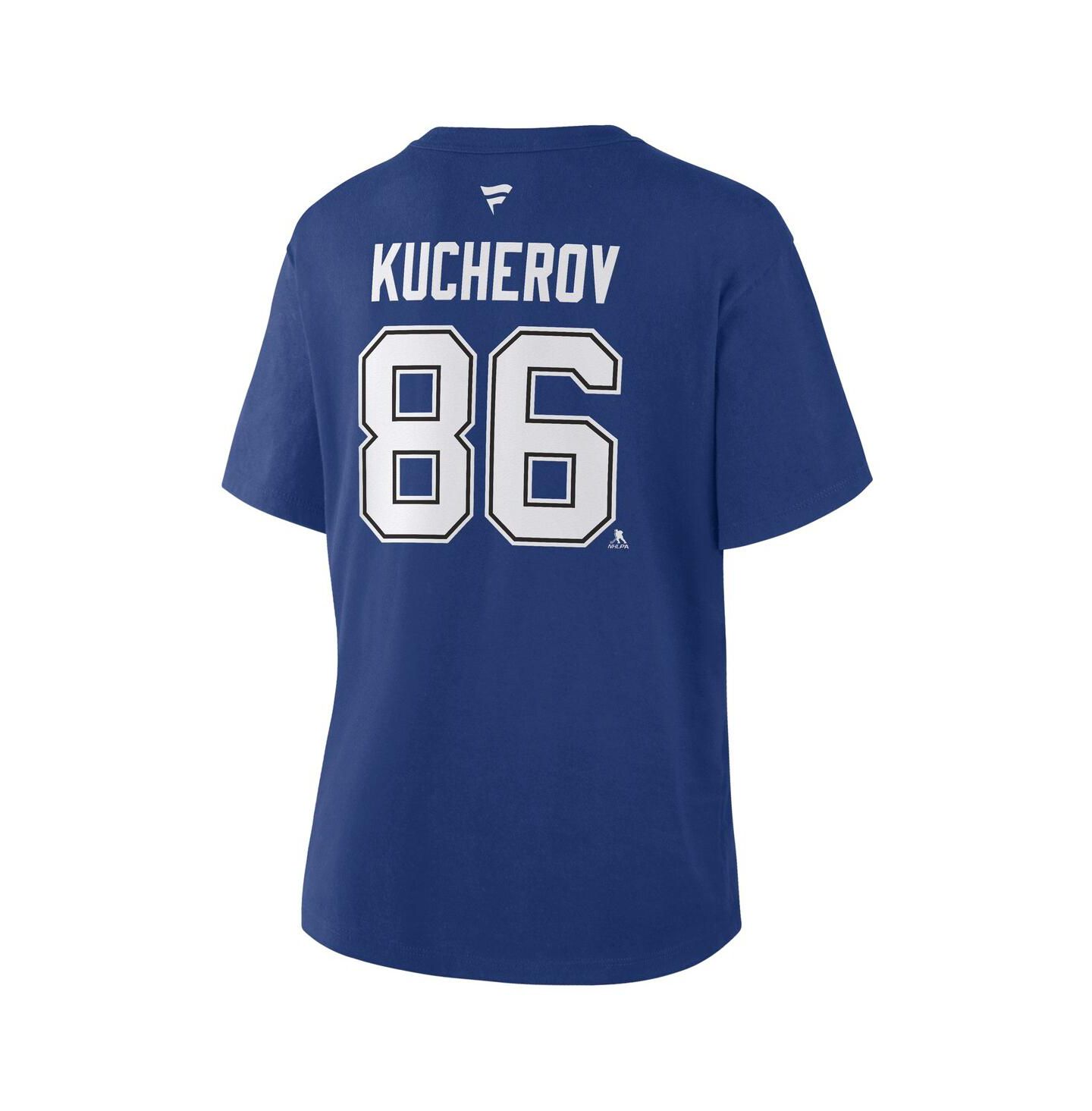 Женская футболка Fanatics Nikita Kucherov Blue Tampa Bay Lightning Authentic Stack Name & Number — фото 2
