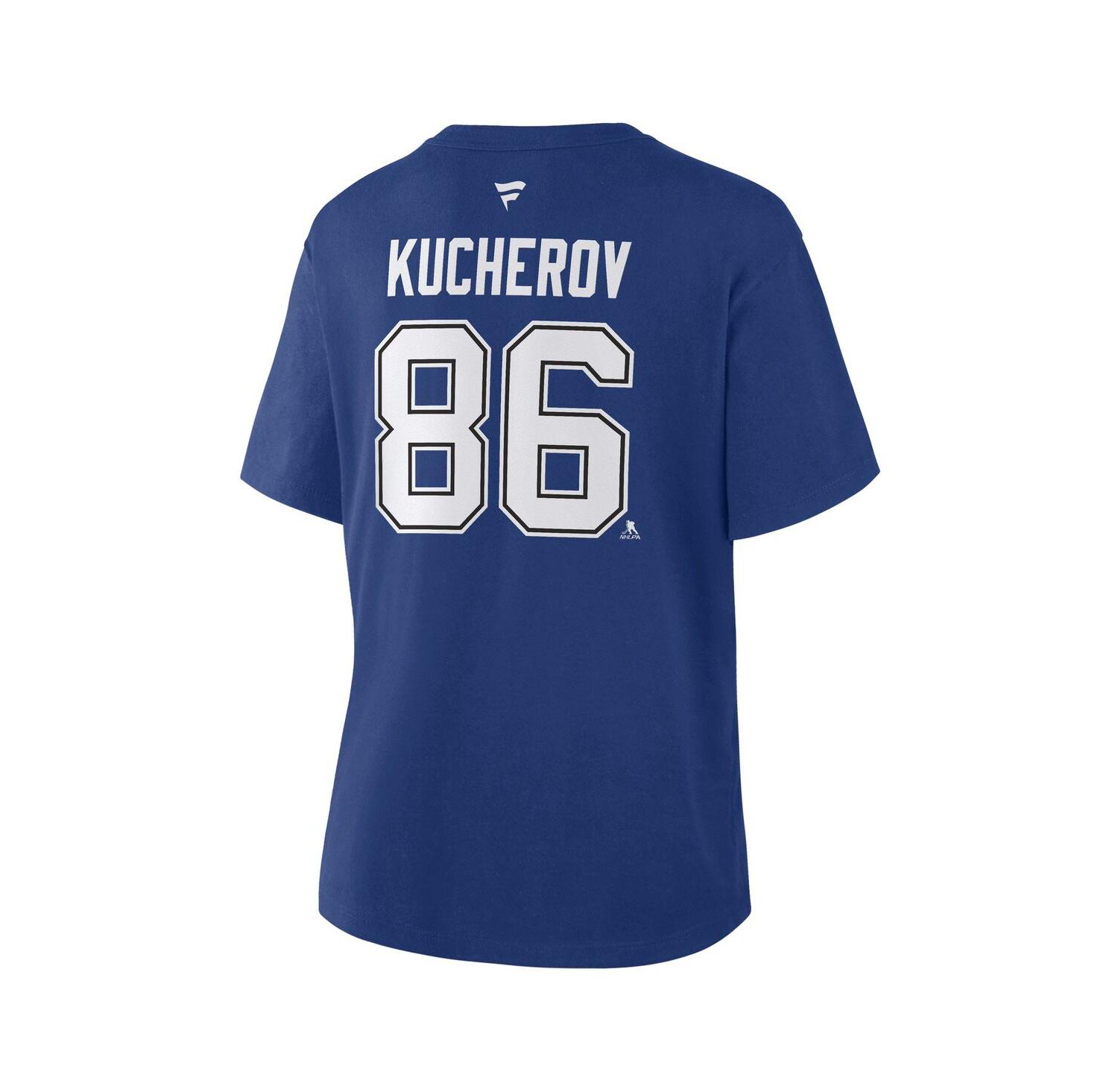 Women's Nikita Kucherov Blue Tampa Bay Lightning Authentic Stack Name & Number T-Shirt